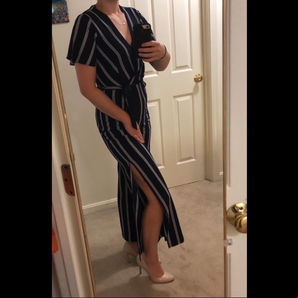 Navy and White Jumpsuit - Picture 5 of 8